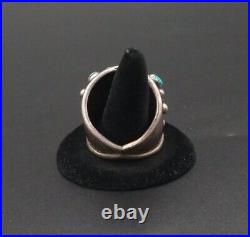 Native American Snake Eye Dome Ring Turquoise Silver Sz 11.75 Vintage