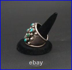 Native American Snake Eye Dome Ring Turquoise Silver Sz 11.75 Vintage