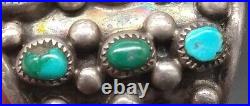 Native American Snake Eye Dome Ring Turquoise Silver Sz 11.75 Vintage