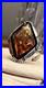 Native American Sterling Amber Signed Vintage Sz 10 Ring