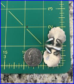 Native American Sterling Silver double Coral Ring authentic Navajo Vintage