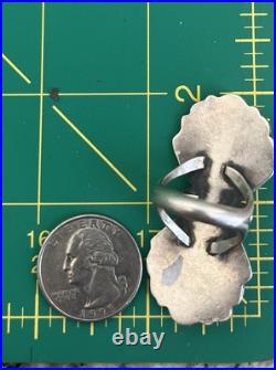 Native American Sterling Silver double Coral Ring authentic Navajo Vintage