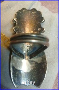 Native American Sterling VINTAGE Navajo Coral/Turquoise Ring S- 7