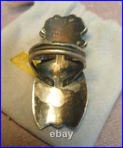 Native American Sterling VINTAGE Navajo Coral/Turquoise Ring S- 7