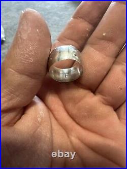 Native American Turquoise Coral Quartz Sterling Silver Ring Navajo Vintage Rare