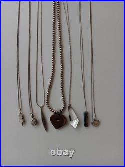 Native American Vintage 925 Sterling Silver Some ZUNI Turquoise Lot Of7 Necklace
