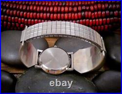 Native American Vintage Hopi Overlay Sterling Silver Men's Watch