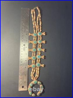 Native American Vintage Jewelry RARE Necklace Clay Squash Blossom Style