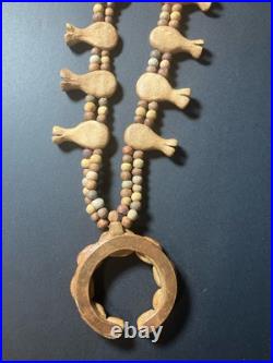 Native American Vintage Jewelry RARE Necklace Clay Squash Blossom Style