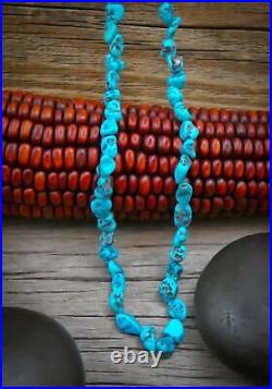 Native American Vintage Navajo Kingman Turquoise Nugget Necklace
