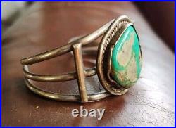 Native American Vintage Navajo Turquoise Sterling Silver Cuff Bracelet