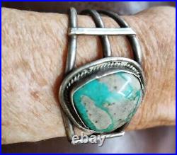 Native American Vintage Navajo Turquoise Sterling Silver Cuff Bracelet