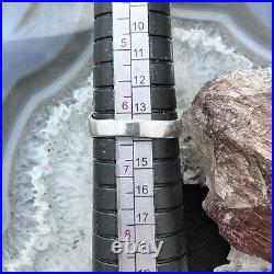 Native American Vintage Signed Sterling Turquoise Inlay Ring Size 6.25 For Women