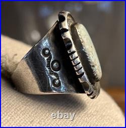 Native American Vintage Sterling Dry Creek Turquoise Sz 8.75 Ring