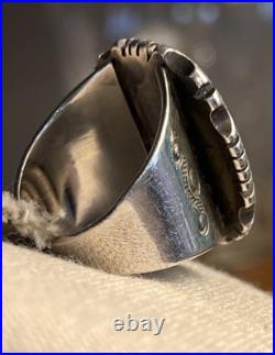 Native American Vintage Sterling Dry Creek Turquoise Sz 8.75 Ring