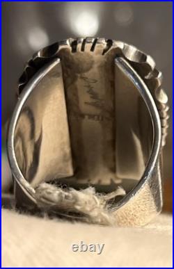 Native American Vintage Sterling Dry Creek Turquoise Sz 8.75 Ring