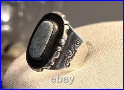 Native American Vintage Sterling Dry Creek Turquoise Sz 8.75 Ring