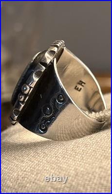Native American Vintage Sterling Dry Creek Turquoise Sz 8.75 Ring