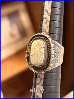 Native American Vintage Sterling Dry Creek Turquoise Sz 8.75 Ring