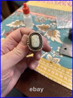 Native American Vintage Sterling Dry Creek Turquoise Sz 8.75 Ring