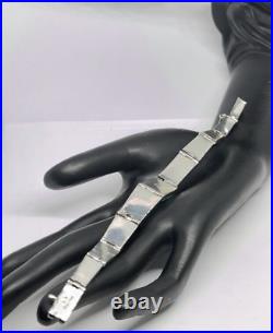 Native American Vintage Sterling Silver Turquoise Cobblestone Bracelet By AR