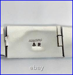 Native American Vintage Sterling Silver Turquoise Cobblestone Bracelet By AR