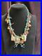 Native American Vintage Treasure Necklace Coins Bears Turquoise Coral