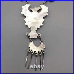 Native American ZUNI Eagle Thunderbird Sunface Necklace Sterling Silver Old Pawn