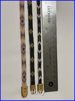 Native American beaded leather vintage handmade necklace choker STORMIE lot of 3