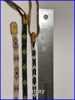 Native American beaded leather vintage handmade necklace choker STORMIE lot of 3