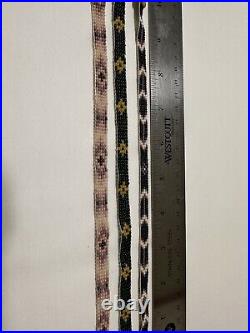 Native American beaded leather vintage handmade necklace choker STORMIE lot of 3