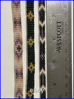 Native American beaded leather vintage handmade necklace choker STORMIE lot of 3