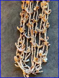 Native American shell necklace multistrand Vintage