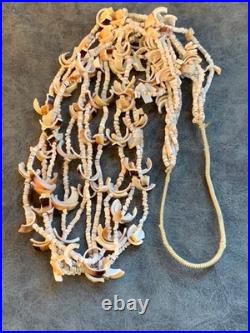 Native American shell necklace multistrand Vintage