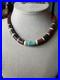 Native American vintage sterling heishi turquoise pipestone beaded necklace