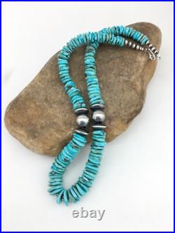 Native Blue Graduated Turquoise Navajo Sterling Silver Necklace 20 04809 Native Blue Graduated Turquoise Navajo Sterling Silver Necklace 20 04809