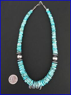 Native Blue Graduated Turquoise Navajo Sterling Silver Necklace 20 04809 Native Blue Graduated Turquoise Navajo Sterling Silver Necklace 20 04809