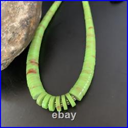 Native Navajo Green Gaspeite Shell Sterling Silver Necklace 22 11466 Native Navajo Green Gaspeite Shell Sterling Silver Necklace 22 11466