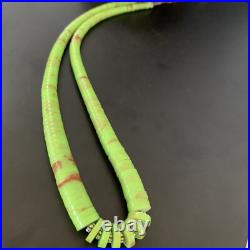 Native Navajo Green Gaspeite Shell Sterling Silver Necklace 22 11466