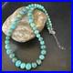 Native Spiderweb Turquoise Bead Navajo Sterling Silver Necklace 18 19157