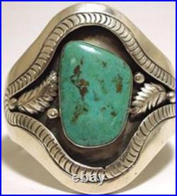 Natural Vintage Navajo Turquoise Gold tone Ring 925sterling