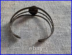 Navaho Bracelet Vintage 60s Turquoise Silver Cuff Bracelet Handmade by HM