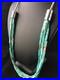 Navajo 3S Stabilized Blue Turquoise Pink Opal Bead Sterling Silver Necklace1201
