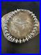 Navajo 8mm Flat 4mm Round Beads 7.5 Sterling Silver Bracelet 18988