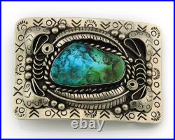 Navajo Bell Buckle. 999 Nickel Handmade Vintage Signed Teepee