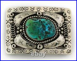 Navajo Bell Buckle. 999 Nickel Handmade Vintage Signed Teepee