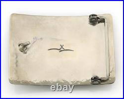 Navajo Bell Buckle. 999 Nickel Handmade Vintage Signed Teepee