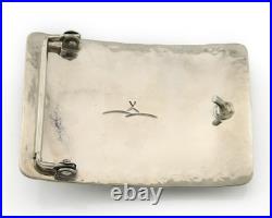Navajo Bell Buckle. 999 Nickel Handmade Vintage Signed Teepee