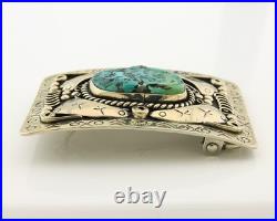 Navajo Bell Buckle. 999 Nickel Handmade Vintage Signed Teepee