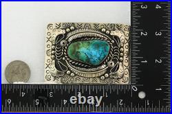 Navajo Bell Buckle. 999 Nickel Handmade Vintage Signed Teepee